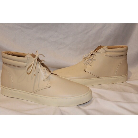 NISOLO MEN'S EVERYDAY HIGH TOP LEATHER BONE SNEAKERS SZ 9 NWOB $170 - Picture 8 of 9